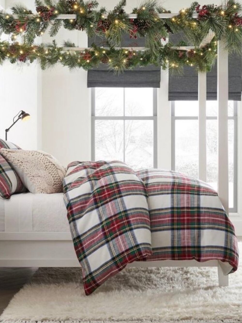 NEW Pottery Barn Stewart Plaid Cotton Duvet Cover King/Cal King